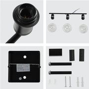 Details of Modern-Vintage Wall Light with Clear Globes | TEKLED 151-19552