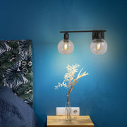 Living room kitchen bedroom use of Modern-Vintage Wall Light with Clear Globes | TEKLED 151-19550