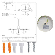 User manual for Multi-Arm Dimpled Globe Ceiling Light Elegant Gold | TEKLED 158-19704