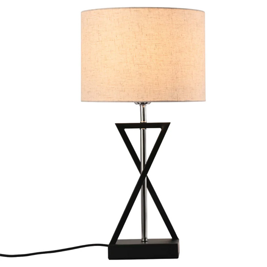 Main image of Nordic Art Deco Table Lamp Black Nickel Flaxen | TEKLED 130-03636