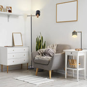Living room kitchen bedroom use of Nordic Pole Reading Desk Lamp Black Gold | TEKLED 130-03634