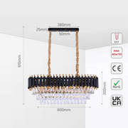 Size and tech specs of Orbit Glow Design Tiered Crystal Modern Chandelier Ceiling Light | TEKLED 159-17888