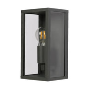 Oxford Box Outdoor Lantern Wall Light  E27 Dark Grey 1