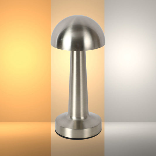 Портативная стальная настольная лампа в форме гриба, отлично подходящая для современного декора гостиной или спальни.