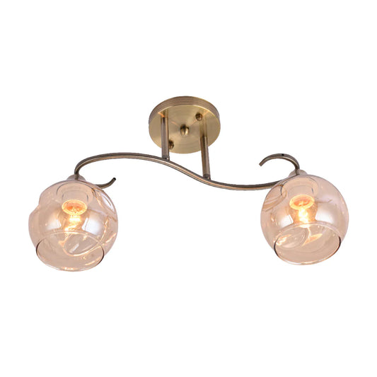 Main image of S-Curve Antique Brass and Dimpled Amber Globe Light | TEKLED 159-17998