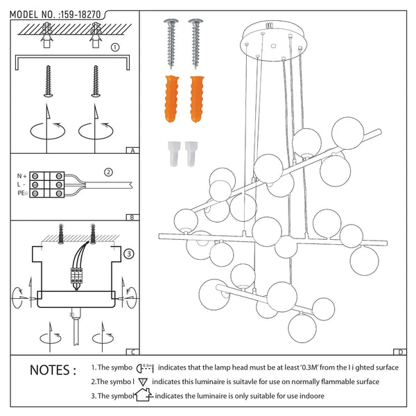User manual for Skyline Cascade Chandelier-159-18270
