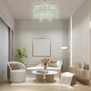 Living room kitchen bedroom use of Star Crystal Flush Chandelier Ceiling Light | TEKLED 159-18057