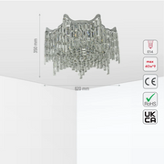 Size and tech specs of Star Crystal Flush Chandelier Ceiling Light | TEKLED 159-18063