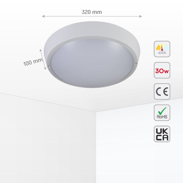 Светильник с встроенным LED, идеален для коридоров и ванных комнат в современном стиле, IP65 для внутреннего и наружного применения.