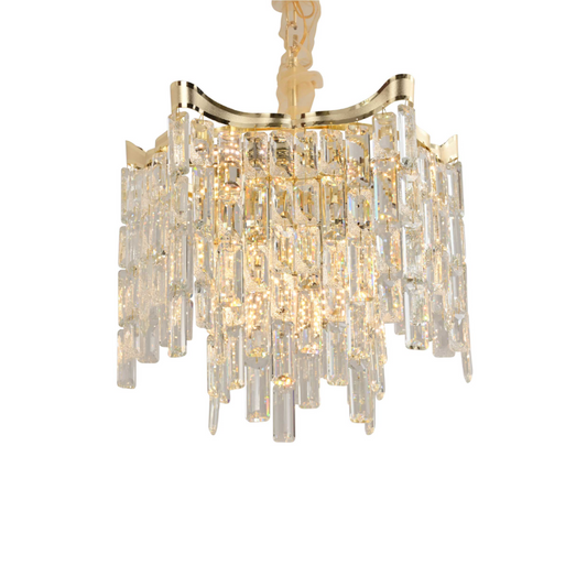 Изображение звездного кристального светильника, идеально подходящего для гостиных в классическом стиле.