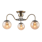 Main image of Swan Neck Antique Brass & Amber Globe Light | TEKLED 159-17994