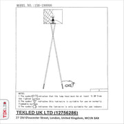 User manual and box content of tripod white drum floor lamp with e27 fitting