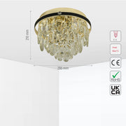 Size and tech specs of Tiered Flush Chandelier Ceiling Light | TEKLED 159-18068