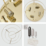 Details of Tiered Flush Chandelier Ceiling Light with Smoky and Clear Crystals | TEKLED 159-18076