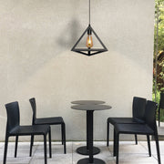 Interior application of Black Metal Pyramid Cage Pendant Ceiling Light with E27 | TEKLED 150-17948