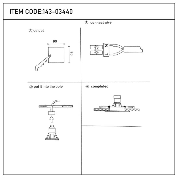 User manual for Valiant Tiltable Square GU10 Downlight-143-03440